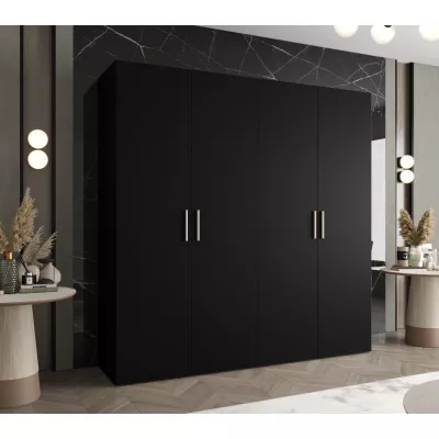 Geräumiger Kleiderschrank HELMA 1.200 cm - schwarz / silberne Griffe