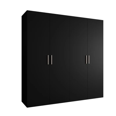 Geräumiger Kleiderschrank HELMA 1.200 cm - schwarz / silberne Griffe