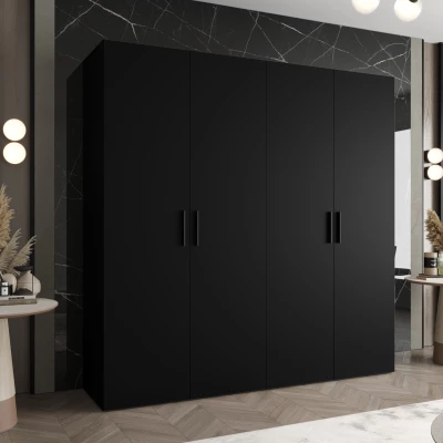 Geräumiger Kleiderschrank HELMA 1.200 cm - schwarz / schwarze Griffe