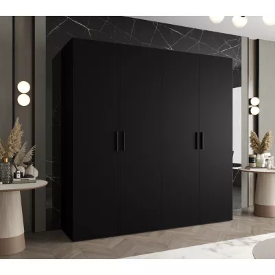 Geräumiger Kleiderschrank HELMA 1.200 cm - schwarz / schwarze Griffe