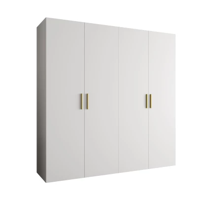 Geräumiger Kleiderschrank HELMA 1.200 cm - weiß / goldene Griffe