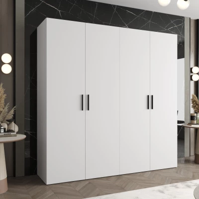 Geräumiger Kleiderschrank HELMA 1.200 cm - weiß / schwarze Griffe