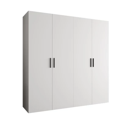 Geräumiger Kleiderschrank HELMA 1.200 cm - weiß / schwarze Griffe