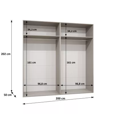 Geräumiger Kleiderschrank HELMA 1.200 cm - handgefertigte Eiche / silberne Griffe