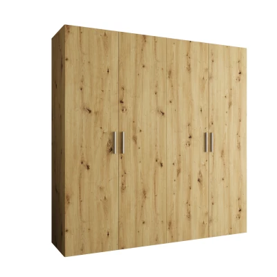 Geräumiger Kleiderschrank HELMA 1.200 cm - handgefertigte Eiche / silberne Griffe