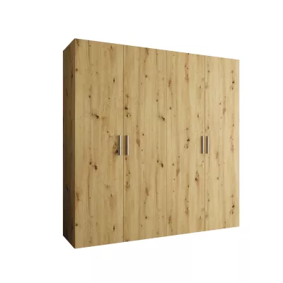 Geräumiger Kleiderschrank HELMA 1.200 cm - handgefertigte Eiche / silberne Griffe