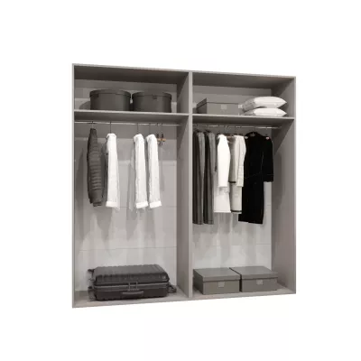Geräumiger Kleiderschrank HELMA 1.200 cm - handgefertigte Eiche / silberne Griffe