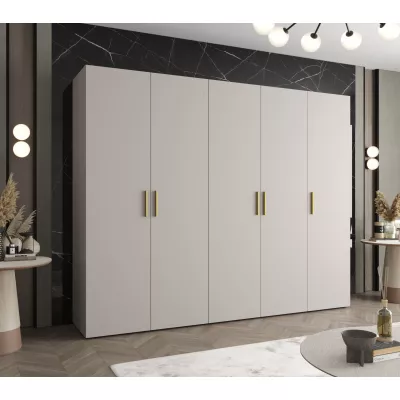 Geräumiger Kleiderschrank HELMA 1.250 cm - Kaschmir / goldene Griffe
