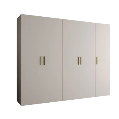 Geräumiger Kleiderschrank HELMA 1.250 cm - Kaschmir / goldene Griffe