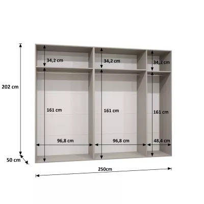 Geräumiger Kleiderschrank HELMA 1.250 cm - Kaschmir / silberne Griffe