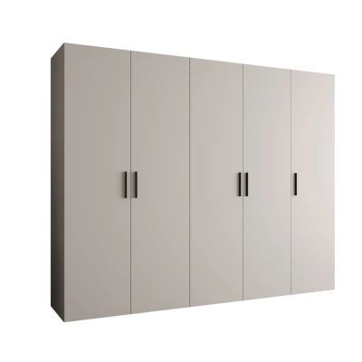 Geräumiger Kleiderschrank HELMA 1.250 cm - Kaschmir / schwarze Griffe