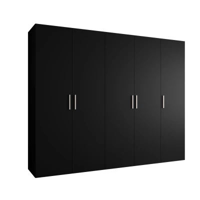 Geräumiger Kleiderschrank HELMA 1.250 cm - schwarz / silberne Griffe