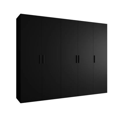 Geräumiger Kleiderschrank HELMA 1.250 cm - schwarz / schwarze Griffe