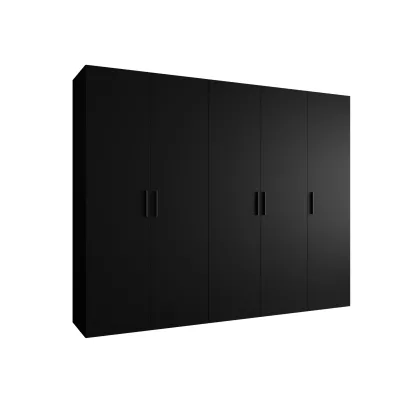 Geräumiger Kleiderschrank HELMA 1.250 cm - schwarz / schwarze Griffe