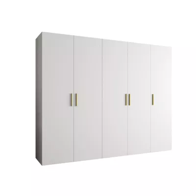 Geräumiger Kleiderschrank HELMA 1.250 cm - weiß / goldene Griffe