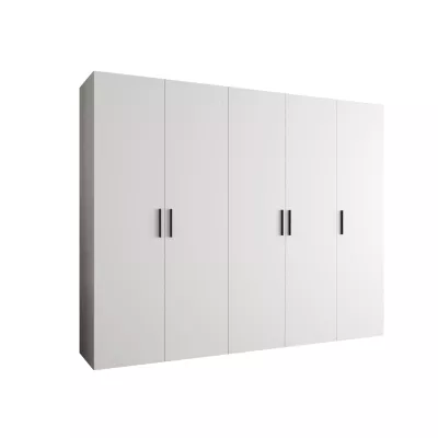 Geräumiger Kleiderschrank HELMA 1.250 cm - weiß / schwarze Griffe