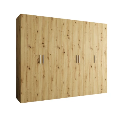 Geräumiger Kleiderschrank HELMA 1.250 cm - Eiche handgefertigt / silberne Griffe