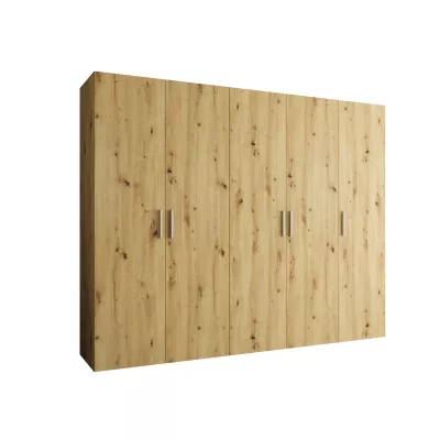 Geräumiger Kleiderschrank HELMA 1.250 cm - Eiche handgefertigt / silberne Griffe