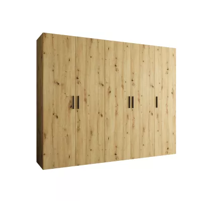 Geräumiger Kleiderschrank HELMA 1.250 cm - Eiche handwerklich gefertigt / schwarze Griffe