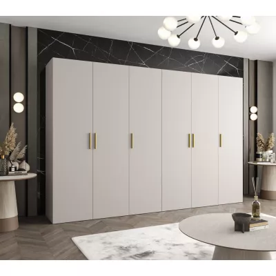 Geräumiger Kleiderschrank HELMA 1.300 cm - Kaschmir / goldene Griffe