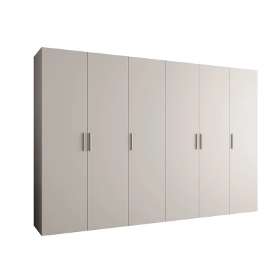 Geräumiger Kleiderschrank HELMA 1.300 cm - Kaschmir / silberne Griffe