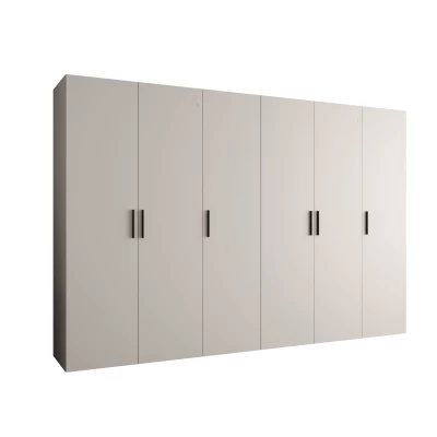 Geräumiger Kleiderschrank HELMA 1.300 cm - Kaschmir / schwarze Griffe