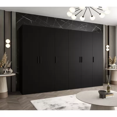 Geräumiger Kleiderschrank HELMA 1.300 cm - schwarz / schwarze Griffe