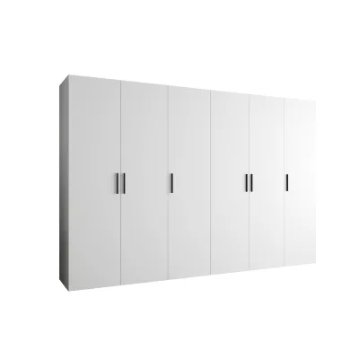 Geräumiger Kleiderschrank HELMA 1.300 cm - weiß / schwarze Griffe