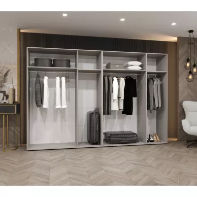 Geräumiger Kleiderschrank HELMA 1.300 cm - weiß / schwarze Griffe