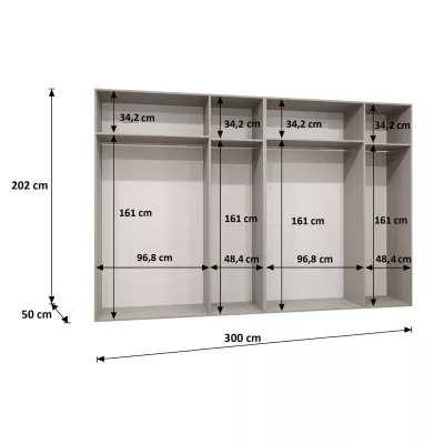 Geräumiger Kleiderschrank HELMA 1.300 cm - handgefertigte Eiche / silberne Griffe