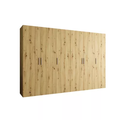 Geräumiger Kleiderschrank HELMA 1.300 cm - handgefertigte Eiche / silberne Griffe