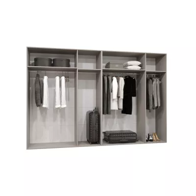 Geräumiger Kleiderschrank HELMA 1.300 cm - handgefertigte Eiche / silberne Griffe