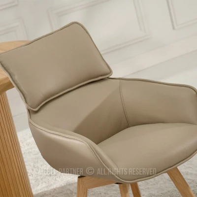 Ledersessel ARISAY – braun/eiche
