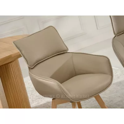 Ledersessel ARISAY – braun/eiche