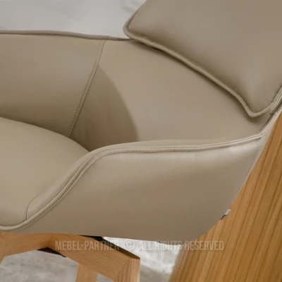 Ledersessel ARISAY – braun/eiche