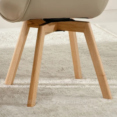 Ledersessel ARISAY – braun/eiche