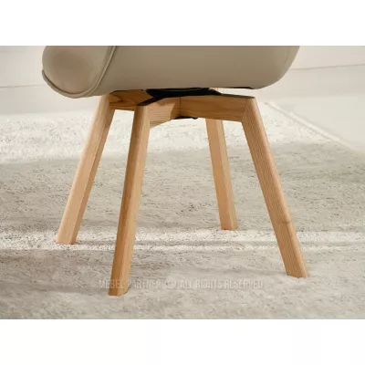 Ledersessel ARISAY – braun/eiche