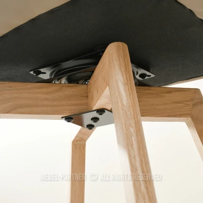 Ledersessel ARISAY – braun/eiche