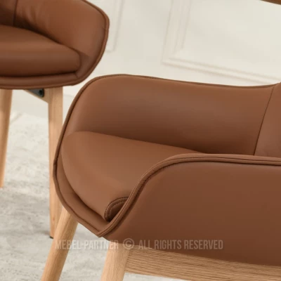 Eleganter Esszimmerstuhl ELISABETH – braun/Eiche