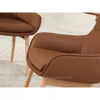 Eleganter Esszimmerstuhl ELISABETH – braun/Eiche