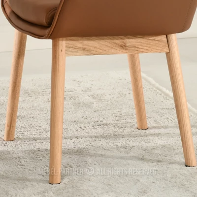 Eleganter Esszimmerstuhl ELISABETH – braun/Eiche