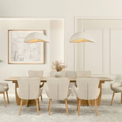 Eleganter Esszimmerstuhl ELISABETH – hellbeige/eiche