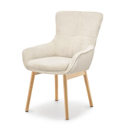 Eleganter Esszimmerstuhl ELISABETH – hellbeige/eiche