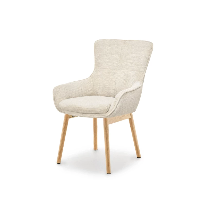 Eleganter Esszimmerstuhl ELISABETH – hellbeige/eiche
