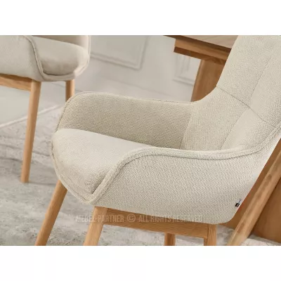 Eleganter Esszimmerstuhl ELISABETH – hellbeige/eiche