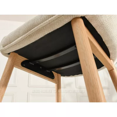 Eleganter Esszimmerstuhl ELISABETH – hellbeige/eiche