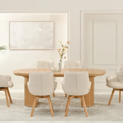 LOVISA Esszimmerstuhl – Beige/Eiche