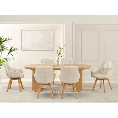 LOVISA Esszimmerstuhl – Beige/Eiche