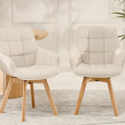 LOVISA Esszimmerstuhl – Beige/Eiche