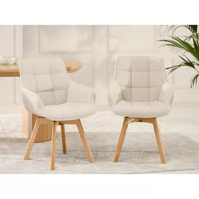LOVISA Esszimmerstuhl – Beige/Eiche